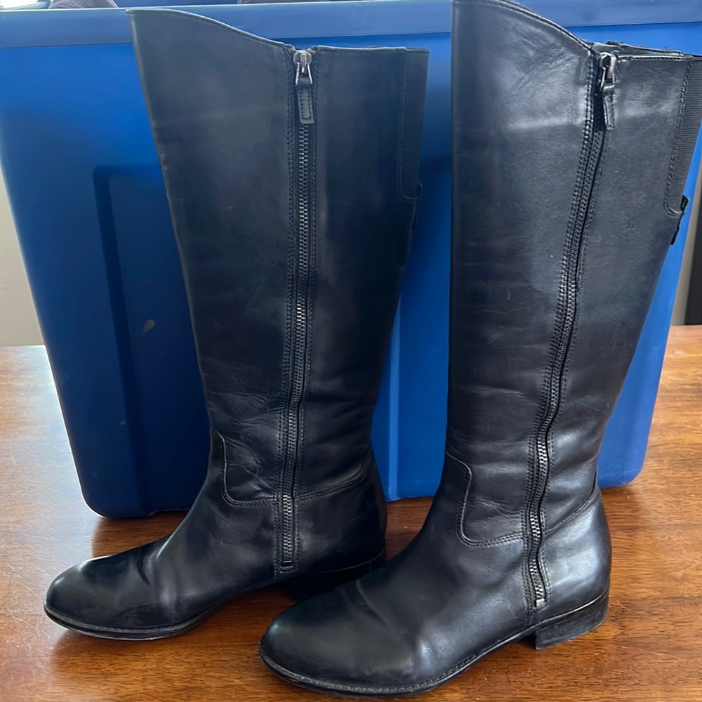 Franco Sarto black leather tall riding boot